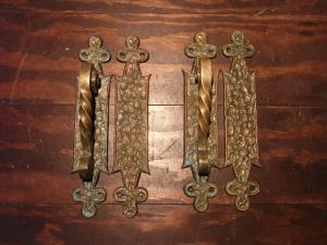 brass door handle & plate SET