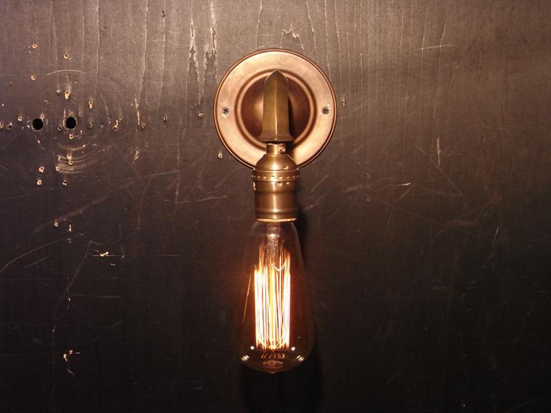 真鍮製ウォールブラケット、壁ブラケット照明、ウォールランプ、ライト、レトロ下向き照明　BCH 0105（3）