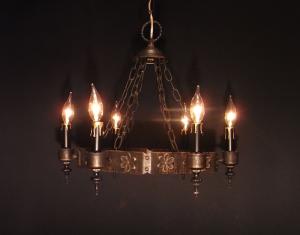 black iron flower chandelier 6灯