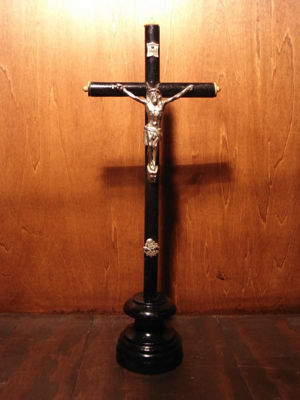 French black crucifix stand