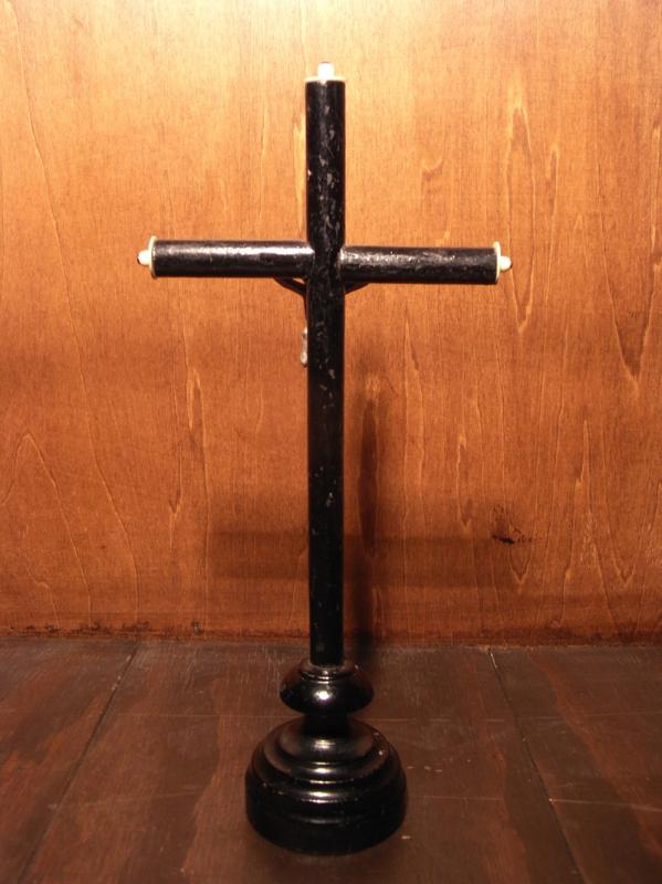 フランス製ブラッククロススタンド、宗教用品、置物　LCJ 0524（3）