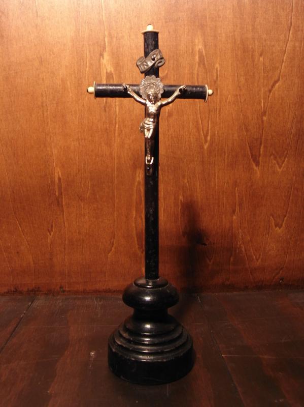 French black crucifix stand