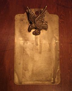 Italian brass eagle receipt holder
