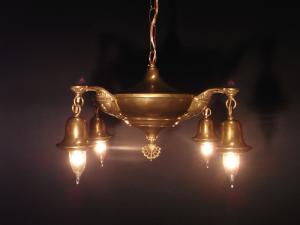 English brass chandelier 4灯