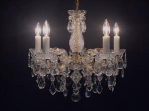 Czechoslovak glass Maria Theresa chandelier 5灯