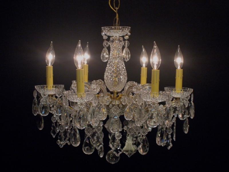 Czechoslovak glass Maria Theresa chandelier 6灯