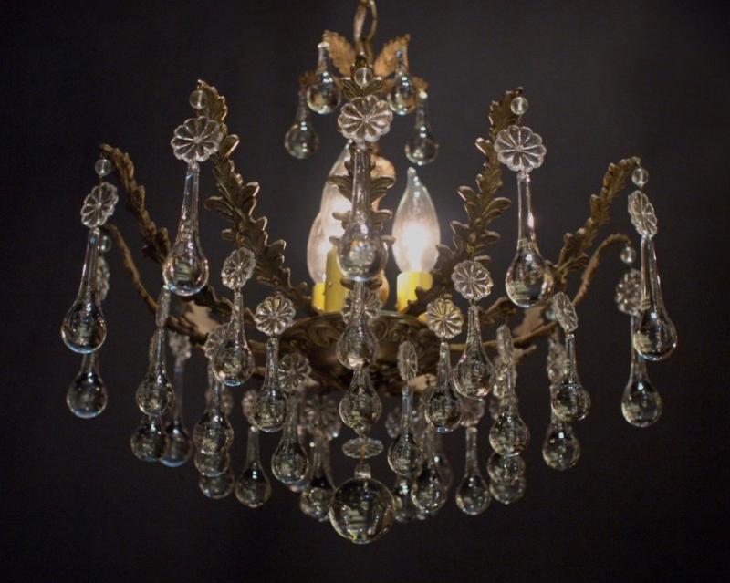 スペイン製真鍮シャンデリア（クリスタルガラスビーズシャンデリア）インテリア照明、リビング照明　LCH 1089（6）