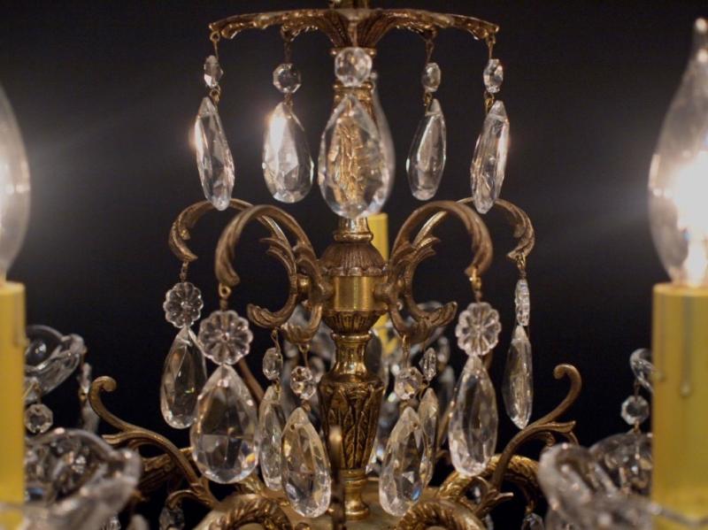 スペイン製真鍮シャンデリア（クリスタルガラスビーズシャンデリア）インテリア照明、リビング照明　LCH 1090（4）