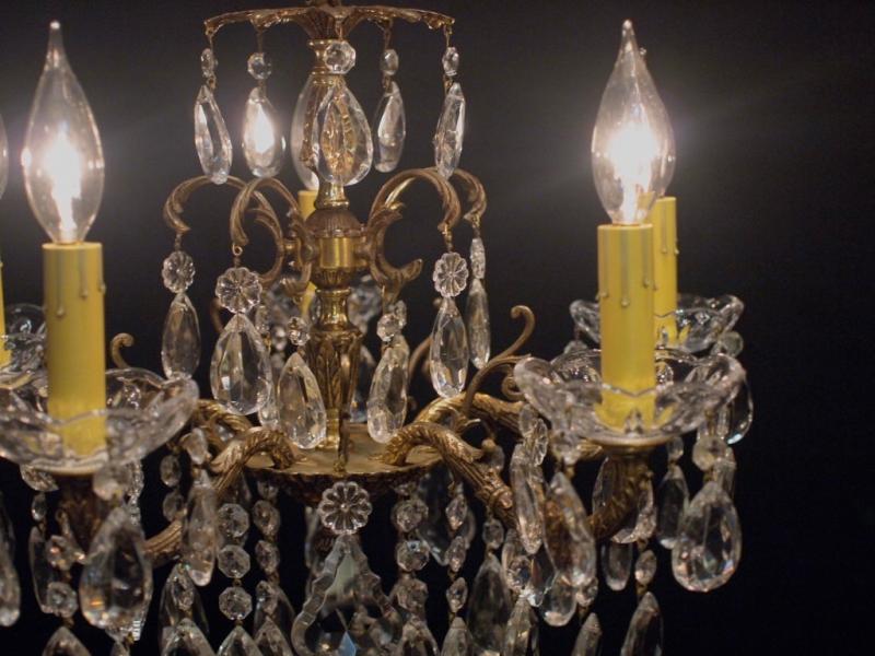 スペイン製真鍮シャンデリア（クリスタルガラスビーズシャンデリア）インテリア照明、リビング照明　LCH 1090（5）