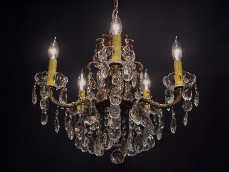 スペイン製真鍮シャンデリア（クリスタルガラスビーズシャンデリア）インテリア照明、リビング照明　LCH 1090（6）