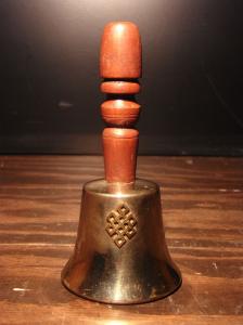 Italian brass & wood hand bell