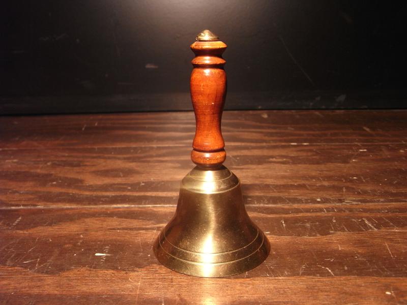 Italian brass & wood hand bell
