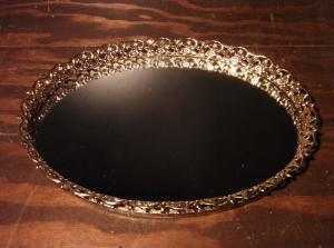 Italian oval display mirror tray