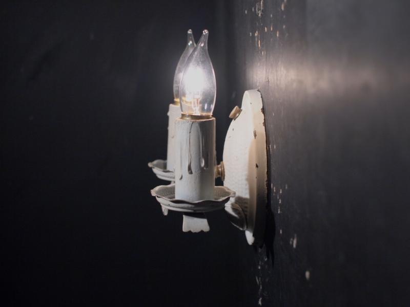 真鍮ブラケット、壁ブラケット照明、ホワイトウォールランプ、ライト、レトロ下向き照明　LCB 0469（3）