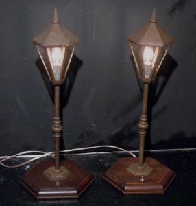 English wood & brass lantern table lamp 1灯（2点あり！！）