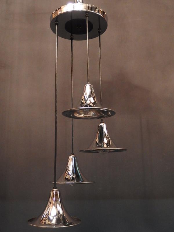 Chrome pendant lamp 4灯