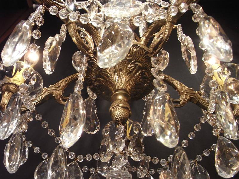 スペイン製真鍮シャンデリア（クリスタルガラスビーズシャンデリア）インテリア照明、リビング照明　LCH 1120（5）