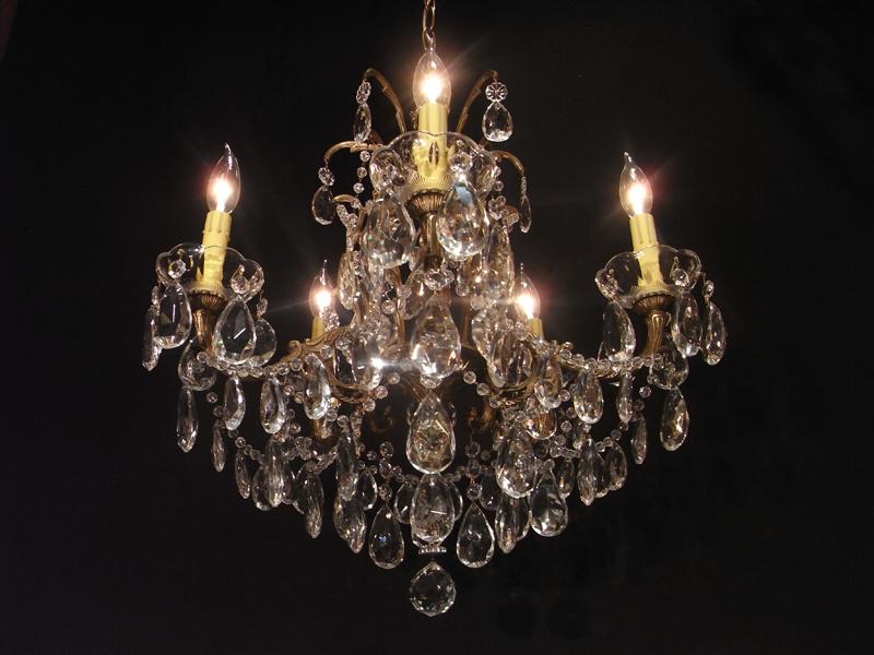 スペイン製真鍮シャンデリア（クリスタルガラスビーズシャンデリア）インテリア照明、リビング照明　LCH 1120（7）