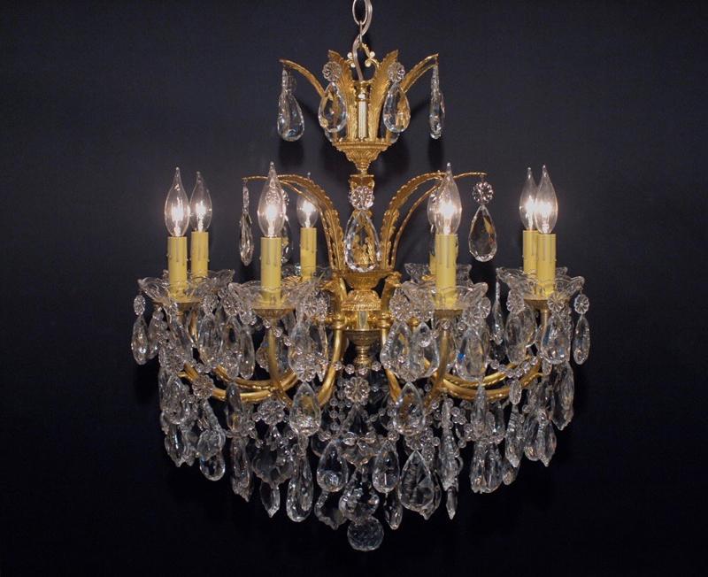 French brass gold bird chandelier 8灯