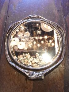 English silver mirror