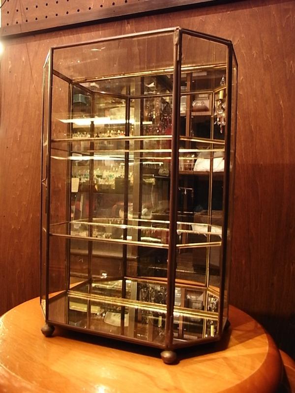 Italian brass & glass display case