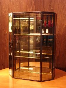 Italian brass & glass display case
