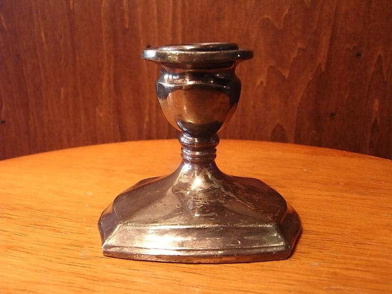 English silver candle holder