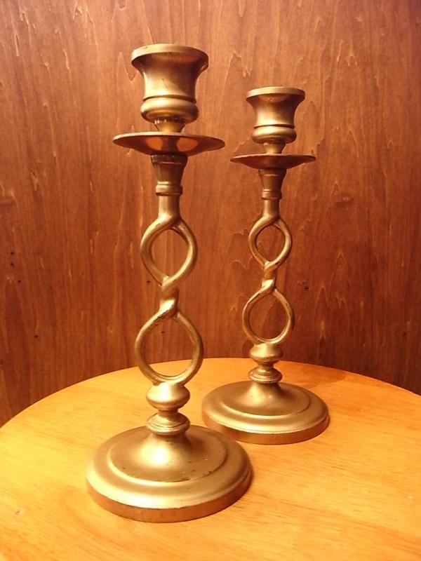 Italian brass candle holder 2P SET