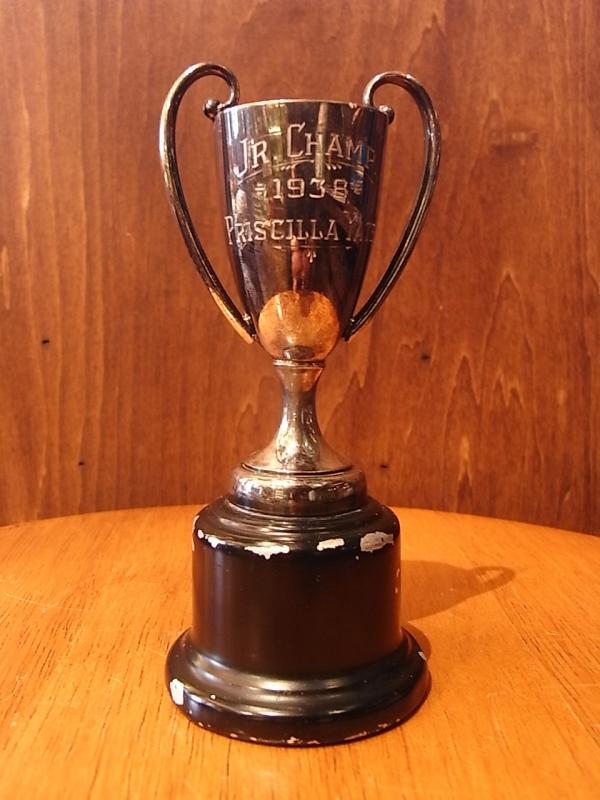 真鍮製トロフィー 1938年アンティーク優勝カップ　優勝杯　LCM 5841（1）