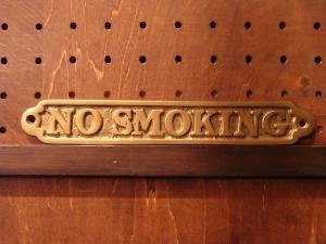 Italian brass NO SMOKING sign plate