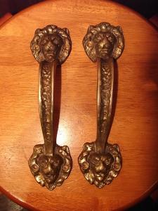 Italian brass LION door handle