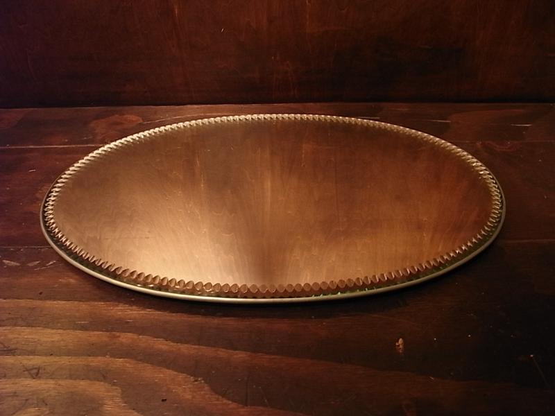 Italian silver oval display mirror tray