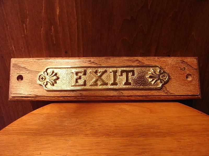 Italian brass EXIT sign plate