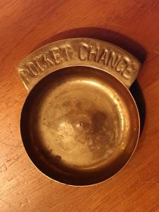 brass POCKET CHANGE tray