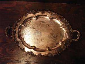 silver oval grape tray