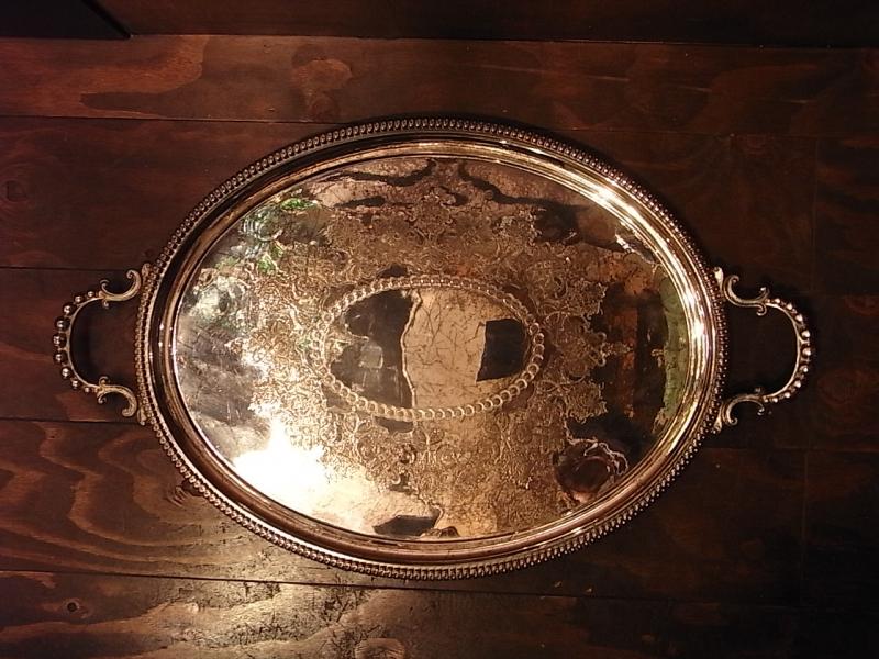 silver oval tray