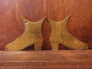 Italian brass boots sign 2P SET