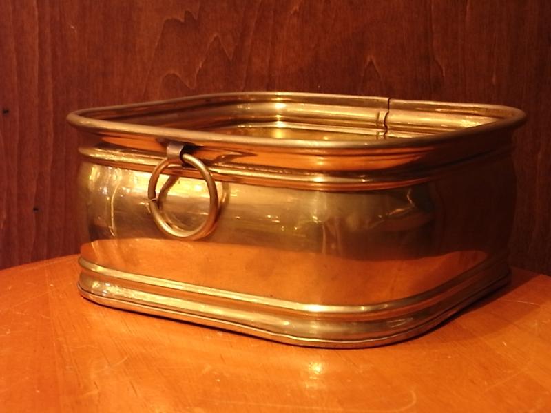 アンティーク真鍮製トレイ、トレー（カルトン、バケツ、入れ物、花器）　LCM 5971（1）