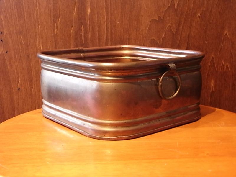 アンティーク真鍮製トレイ、トレー（カルトン、バケツ、入れ物、花器）　LCM 5972（1）
