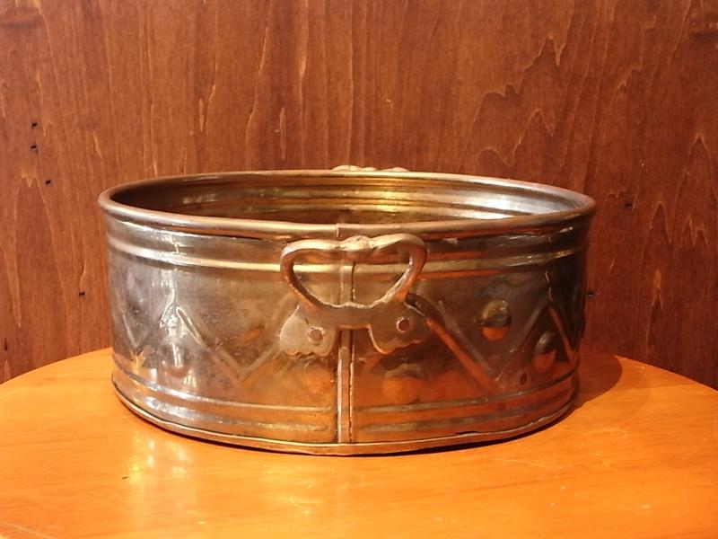 アンティーク真鍮製トレイ、トレー（カルトン、バケツ、入れ物、花器）　LCM 5974（3）