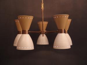 European Double Cone chandelier Beige&WHT 10灯