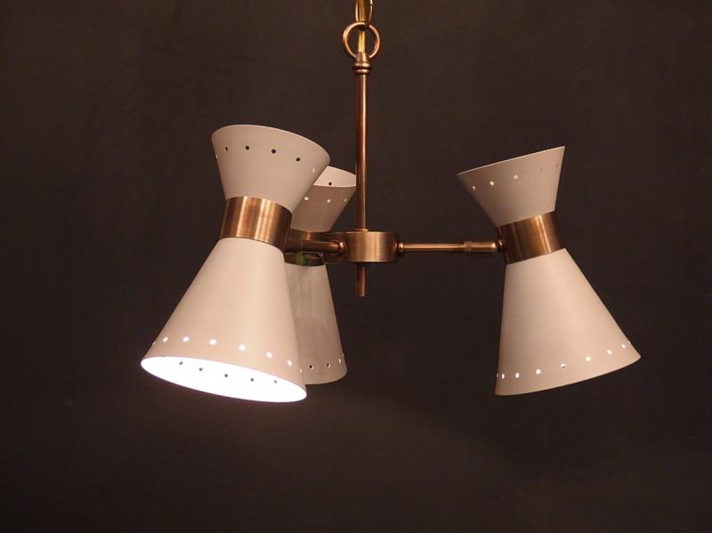 European Double Cone chandelier WHT 3灯