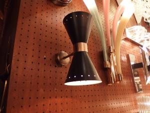 European　Double Cone Bracket Lamp BLK 2灯