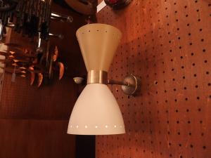 European　Double Cone Bracket Lamp Beige&WHT 2灯