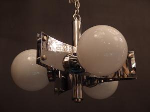 Space Age Glass Shade Chandelier 3灯