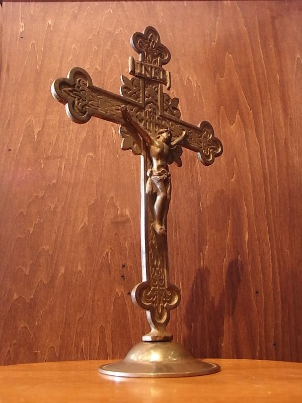 真鍮クロススタンド、クロスボトニー十字架スタンド、宗教用品、置物　LCJ 0536（3）