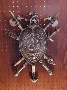 silver emblem wall ornament