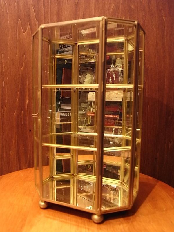 Italian brass & glass display case