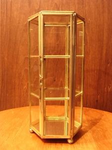 Italian brass & glass display case