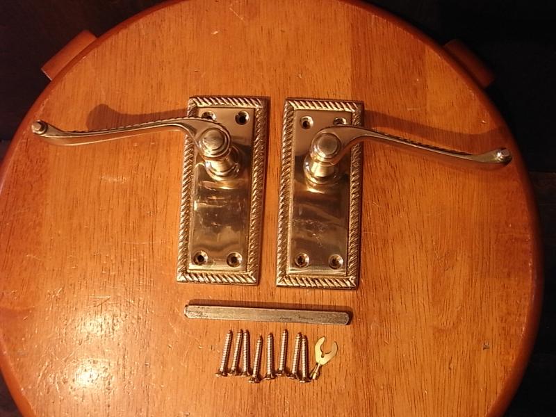 Italian brass door lever handle SET